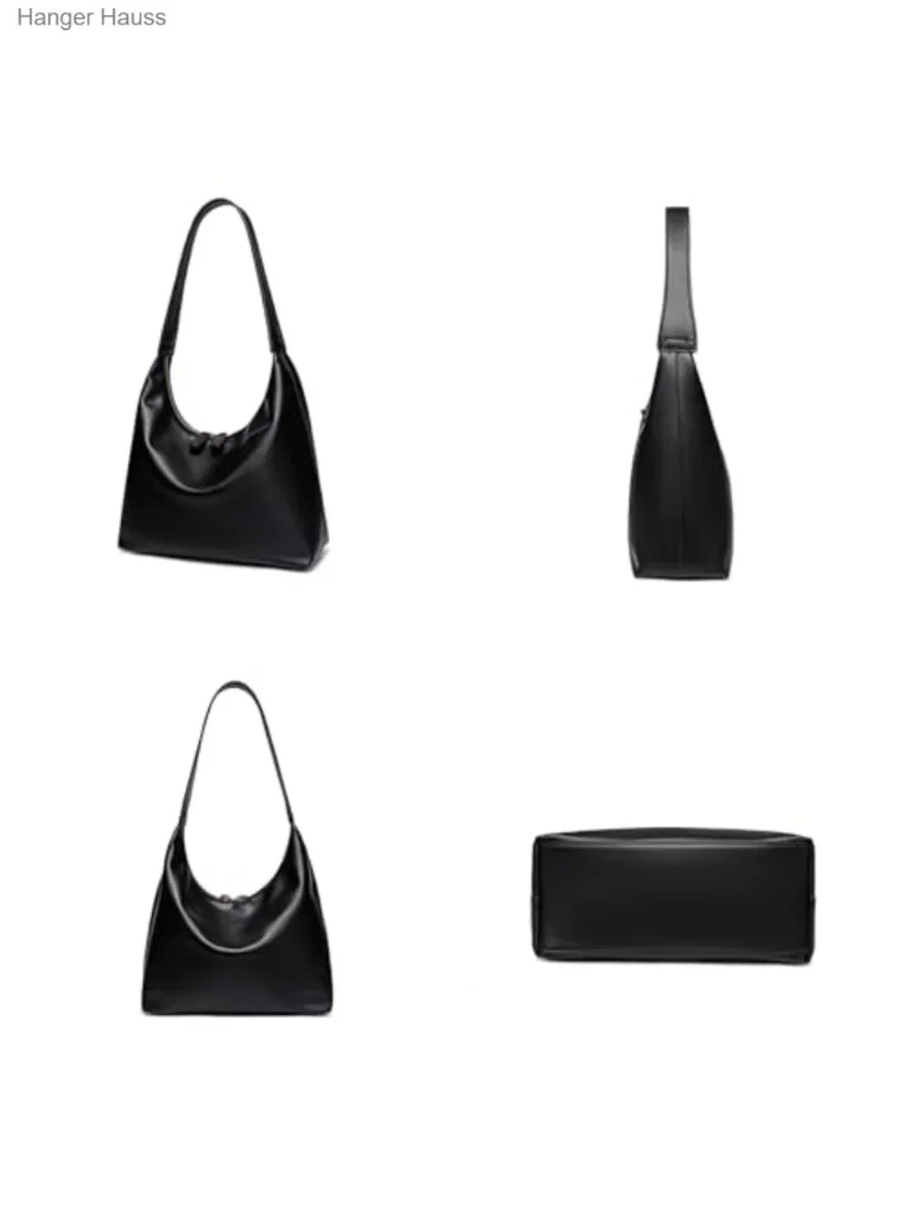 Faux Leather Hobo Bag Women Shoulder Purse Double Zipper Handbag Trendy Tote